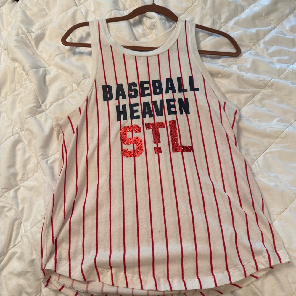Victoria Secret Striped Baseball Heaven STL Tank Top